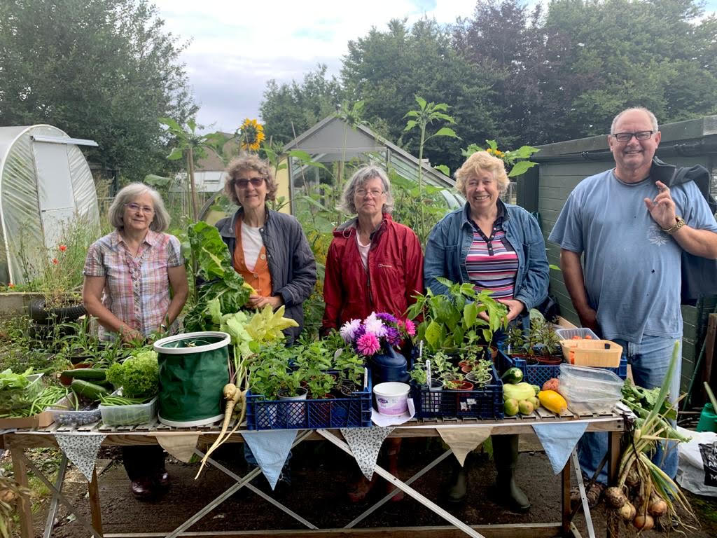 The Allotment Group and some of their produce