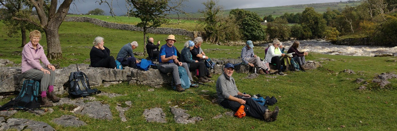 Walking group, out in the Dales